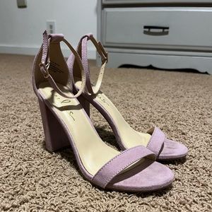 Lulu’s Purple Suede Ankle Strap Heels